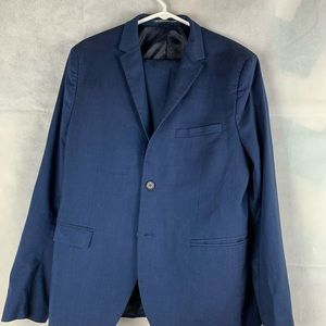 H&M dark blue slim fit suit jacket and pants